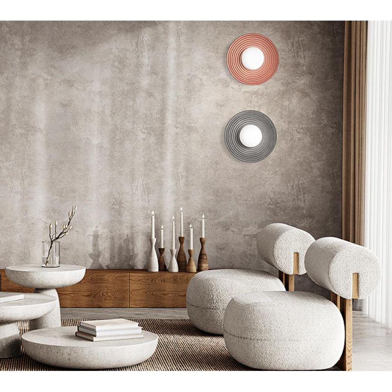 HUEVO PLAFONIERA APPLIQUE IN CEMENTO 3 COLORI CON SFERA IN VETRO BIANCO LAMPADINA ATTACCO E27 MODERNA