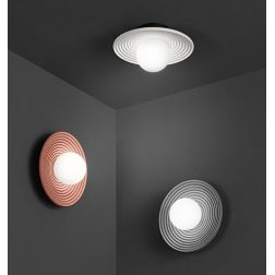 HUEVO PLAFONIERA APPLIQUE IN CEMENTO 3 COLORI CON SFERA IN VETRO BIANCO LAMPADINA ATTACCO E27 MODERNA