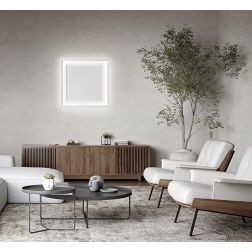 PANEL PLAFONIERA APPLIQUE QUADRATA BIANCA 2 MISURE LED INTEGRATO LUCE 3000K DESIGN MODERNO 2
