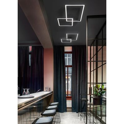 CROSS PLAFONIERA BIANCA O NERA 3 MISURE LED INTEGRATO LUCE CCT 3000K-4000K-6000K DIMMERABILE MODERNA