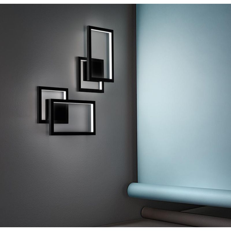 CROSS LAMPADA DA PARETE APPLIQUE BIANCA O NERA LED 20W LUCE CCT 3000K-4000K-6000K DIMMERABILE MODERNA