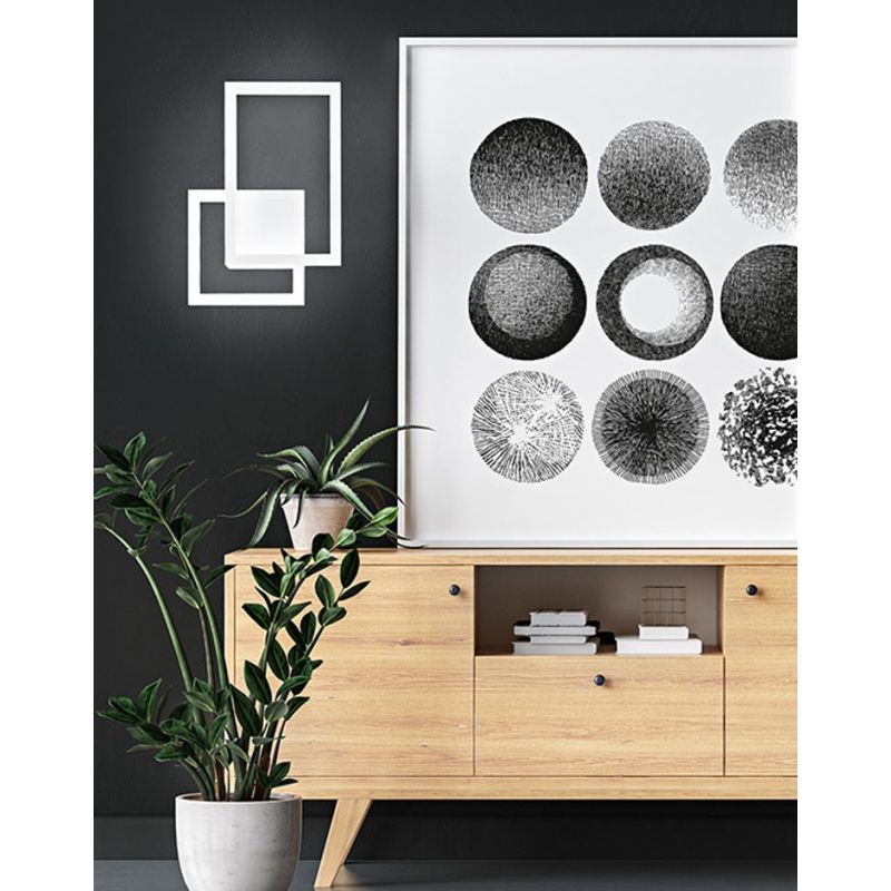 CROSS LAMPADA DA PARETE APPLIQUE BIANCA O NERA LED 20W LUCE CCT 3000K-4000K-6000K DIMMERABILE MODERNA