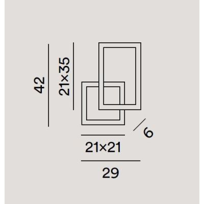 CROSS LAMPADA DA PARETE APPLIQUE BIANCA O NERA LED 20W LUCE CCT 3000K-4000K-6000K DIMMERABILE MODERNA