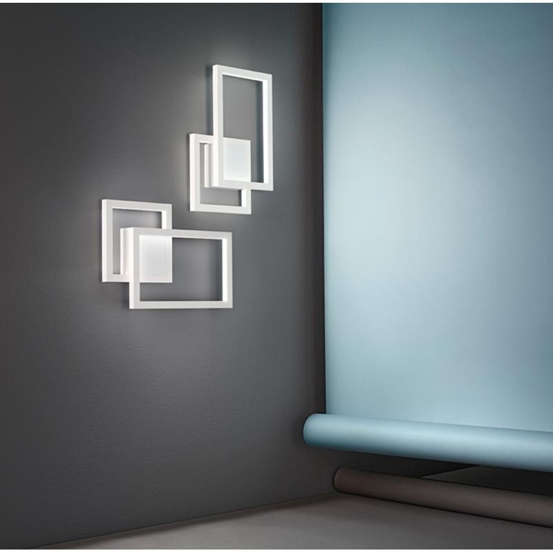 CROSS LAMPADA DA PARETE APPLIQUE BIANCA O NERA LED 20W LUCE CCT 3000K-4000K-6000K DIMMERABILE MODERNA