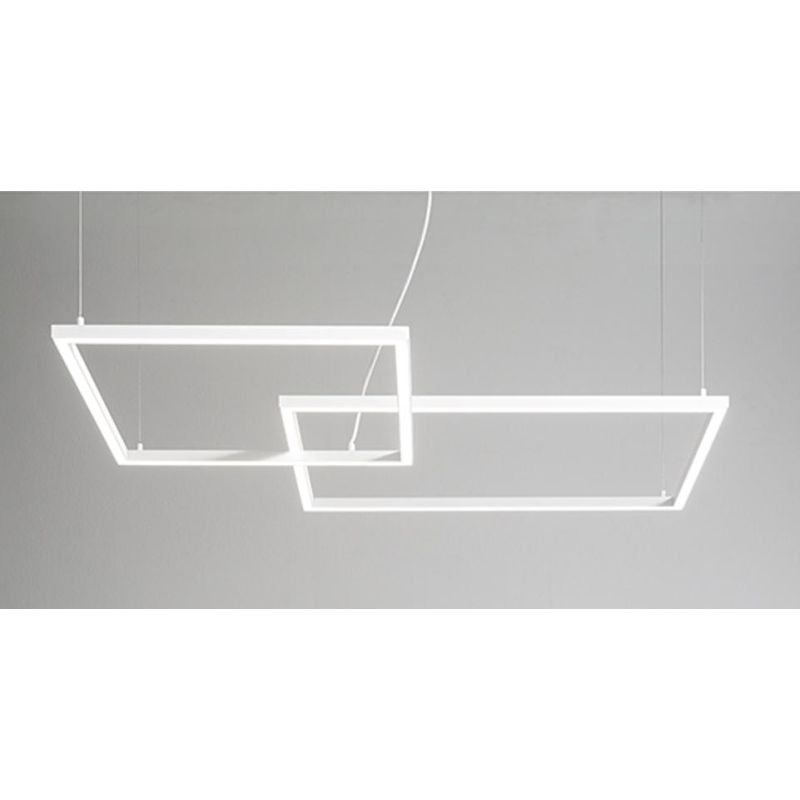 CROSS LAMPADARIO A SOSPENSIONE BIANCO O NERO LED 64W LUCE CCT 3000K-4000K-6000K DIMMERABILE MODERNO