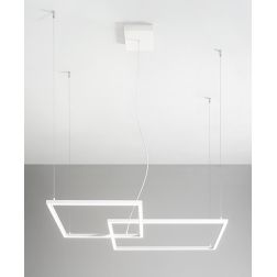 CROSS LAMPADARIO A SOSPENSIONE BIANCO O NERO LED 64W LUCE CCT 3000K-4000K-6000K DIMMERABILE MODERNO 2