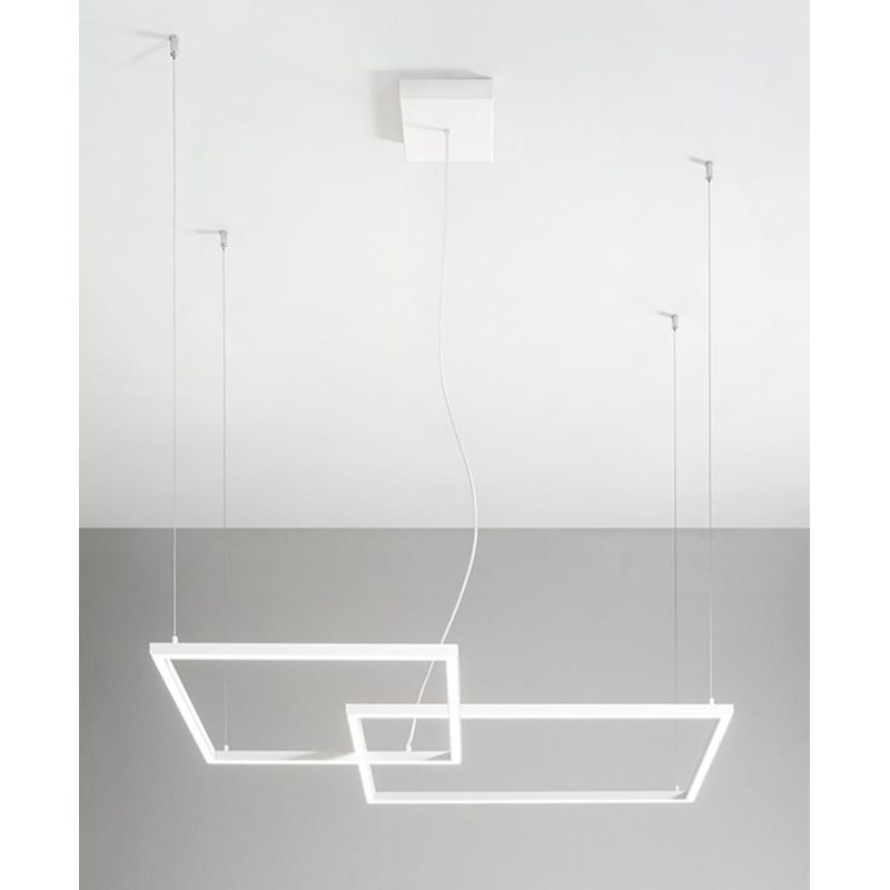 CROSS LAMPADARIO A SOSPENSIONE BIANCO O NERO LED 64W LUCE CCT 3000K-4000K-6000K DIMMERABILE MODERNO