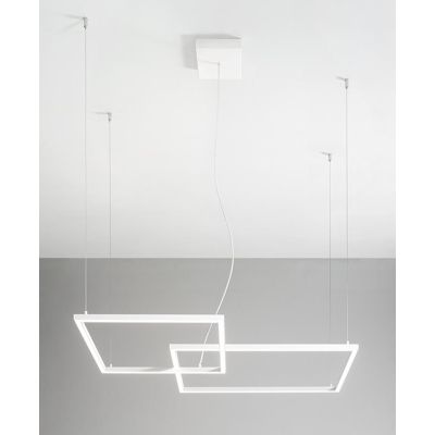 CROSS LAMPADARIO A SOSPENSIONE BIANCO O NERO LED 64W LUCE CCT 3000K-4000K-6000K DIMMERABILE MODERNO