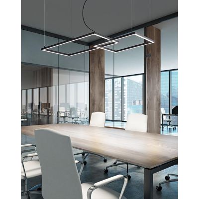 CROSS LAMPADARIO A SOSPENSIONE BIANCO O NERO LED 64W LUCE CCT 3000K-4000K-6000K DIMMERABILE MODERNO