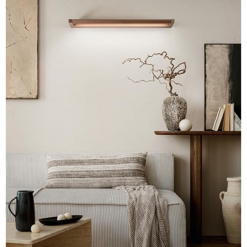SLIM LAMPADA DA PARETE ORIENTABILE IN 3 MISURE LED INTEGRATO CCT 2700-3000-4000K ALLUMINIO,MARRONE E ORO
