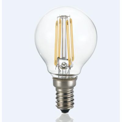 LAMPADINA E14 LED 4W DIMMERABILE SFERA TRASPARENTE LUCE 3000K ECONOMICA DURATA 15000 ORE CRISTALENSI - Cristalensi Shop Online