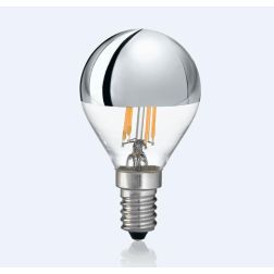 LAMPADINA E14 LED 4W SFERA CON CUPOLA ARGENTO LUCE 3000K ECONOMICA DURATA 15000 ORE CRISTALENSI - Cristalensi Shop Online