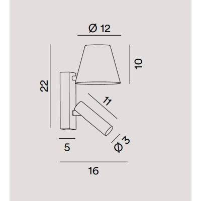 REVERSE APPLIQUE CON FARETTO ORIENTABILE IN ALLUMINIO 3 COLORI LED 6W LUCE 3000K DESIGN MODERNO