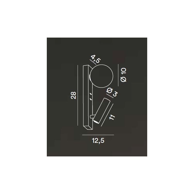 FOG APPLIQUE CON PORTA USB E FARETTO ORIENTABILE IN ALLUMINIO BIANCO,GRIGIO E ORO DESIGN MODERNO