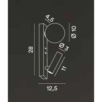 FOG APPLIQUE CON PORTA USB E FARETTO ORIENTABILE IN ALLUMINIO BIANCO,GRIGIO E ORO DESIGN MODERNO