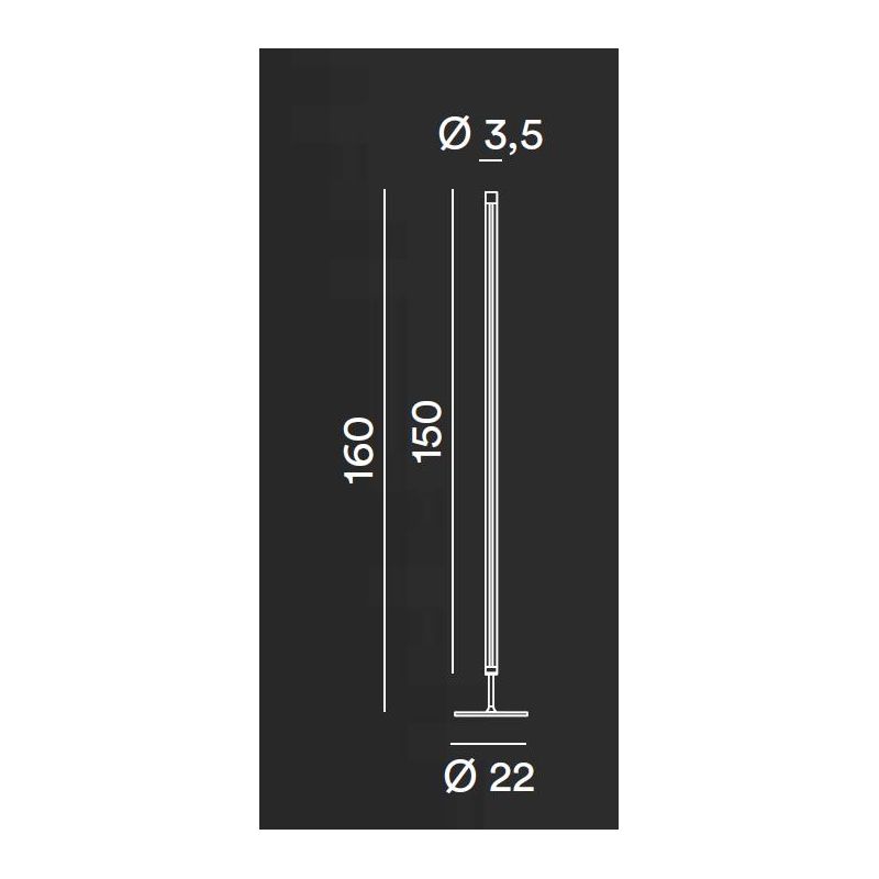 RAY PIANTANA ARANCIONE O BIANCA LED 25W LUCE 3000K TOUCH DIMMER H160 CM DESIGN MODERNO