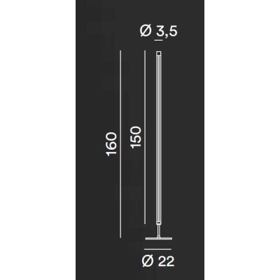 RAY PIANTANA ARANCIONE O BIANCA LED 25W LUCE 3000K TOUCH DIMMER H160 CM DESIGN MODERNO