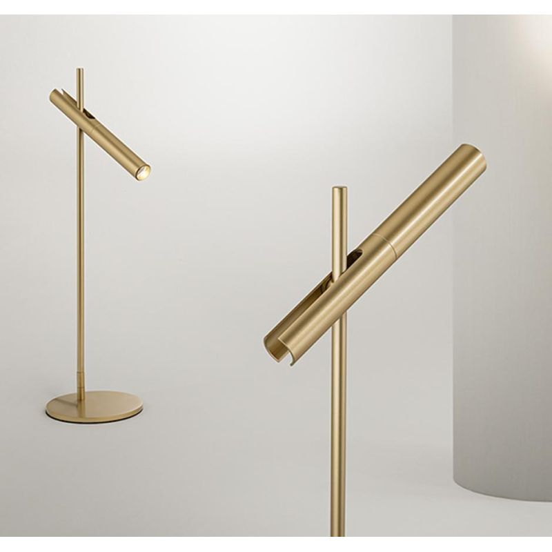 SNIPER LAMPADA DA TAVOLO CON TESTA ORIENTABILE IN ALLUMINIO FINITURA ORO LED 6W LUCE 3000K TOUCH DIMMER