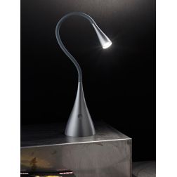 SNAKE LAMPADA DA TAVOLO ORO O GRIGIA LED 4W LUCE 3000K CON BRACCIO FLESSIBILE MODERNA 2