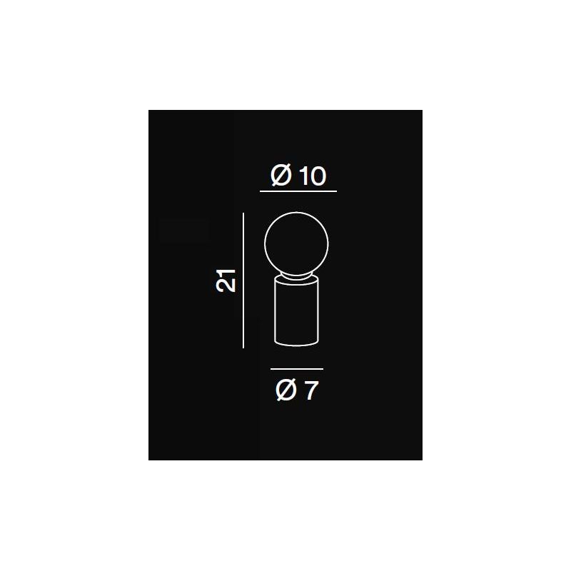 BIRILLO LUMETTO IN ALLUMINIO ORO CON SFERA IN VETRO SOFFIATO BIANCO 2 MISURE LAMPADINA G9 MODERNO