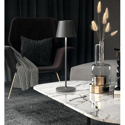 DIVA LAMPADA DA TAVOLO H39 CM IP54 CON BATTERIA RICARICABILE TOUCH DIMMER LED 2W LUCE 3000K 6 COLORI