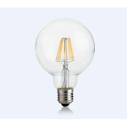 LAMPADINA GLOBO TRASPARENTE E27 LED 8W DIMMERABILE LUCE 3000K DURATA 15000 ORE CRISTALENSI - Cristalensi Shop Online