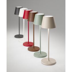 DIVA LAMPADA DA TAVOLO H39 CM IP54 CON BATTERIA RICARICABILE TOUCH DIMMER LED 2W LUCE 3000K 6 COLORI