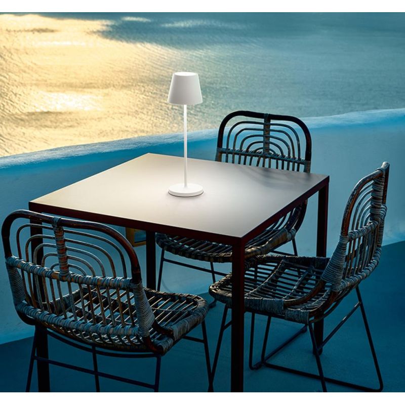 DIVA LAMPADA DA TAVOLO H39 CM IP54 CON BATTERIA RICARICABILE TOUCH DIMMER LED 2W LUCE 3000K 6 COLORI