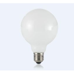 LAMPADINA GLOBO E27 BIANCO LATTE LED 8W DIMMERABILE LUCE 3000K DURATA 15000 ORE CRISTALENSI - Cristalensi Shop Online