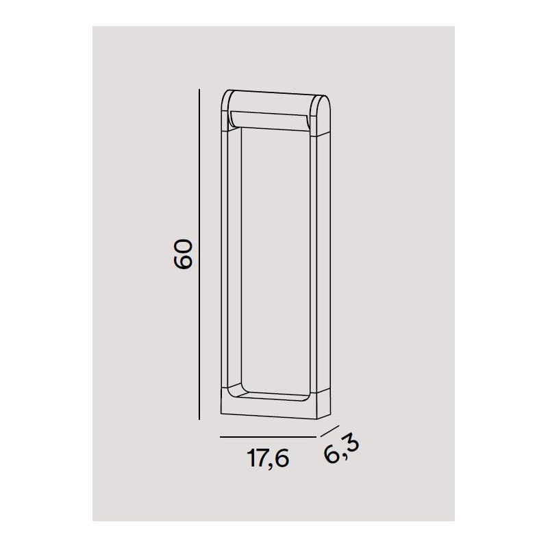 ORIENTA PALETTO H60 CM CON LUCE ORIENTABILE IP65 LED 12W LUCE 3000K ANTRACITE,BIANCO O CORTEN MODERNO