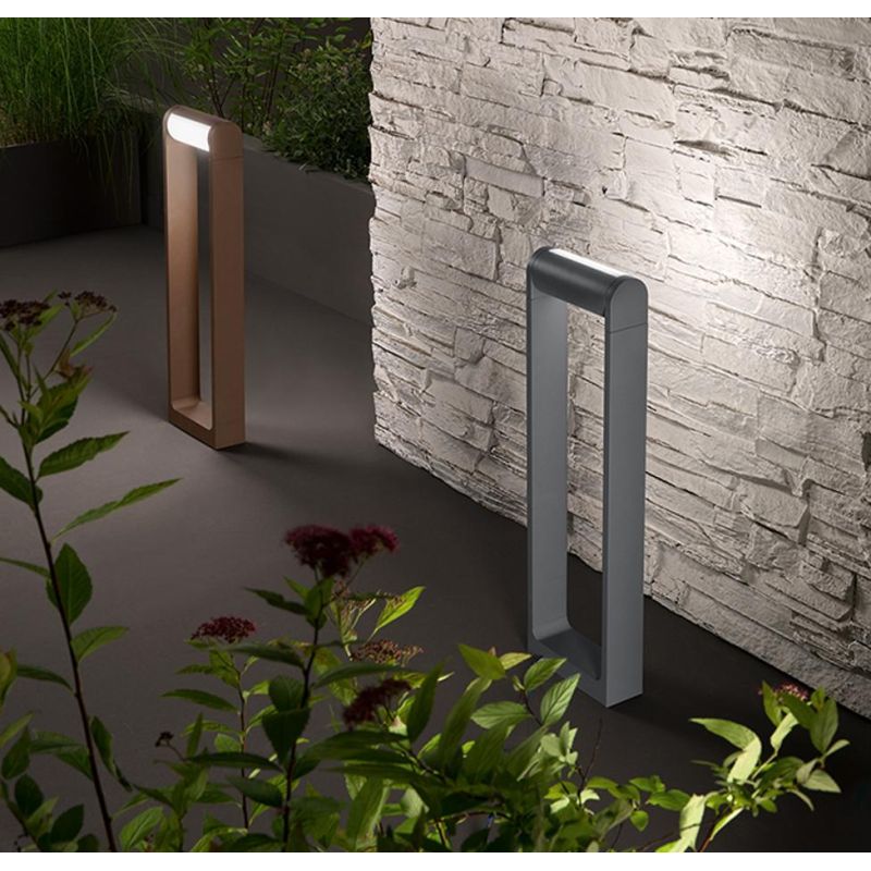 ORIENTA PALETTO H60 CM CON LUCE ORIENTABILE IP65 LED 12W LUCE 3000K ANTRACITE,BIANCO O CORTEN MODERNO