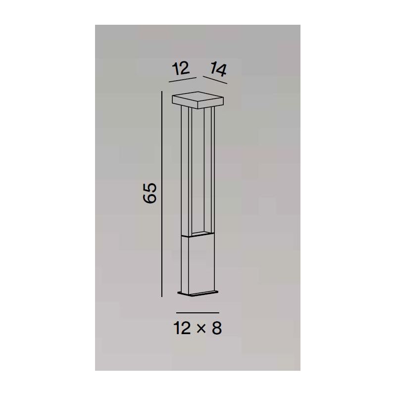 KAPP PALETTO H65 CM DA GIARDINO IP65 LED 14W LUCE 3000K ANTRACITE O GRIGIO CEMENTO DESIGN MODERNO