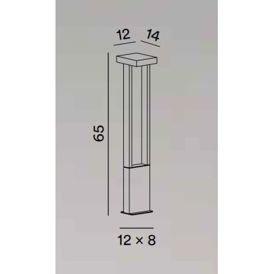 KAPP PALETTO H65 CM DA GIARDINO IP65 LED 14W LUCE 3000K ANTRACITE O GRIGIO CEMENTO DESIGN MODERNO