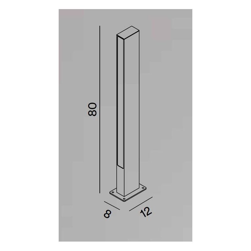 POLE PALO DA GIARDINO H80 CM IP65 LED 11W LUCE 3000K ALLUMINIO FINITURA ANTRACITE DESIGN MODERNO
