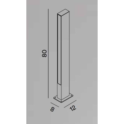 POLE PALO DA GIARDINO H80 CM IP65 LED 11W LUCE 3000K ALLUMINIO FINITURA ANTRACITE DESIGN MODERNO