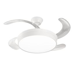 OPEN + VENTILATORE BIANCO O MARRONE D106 CM CON PALE A SCOMPARSA LED 36W LUCE CCT DIMMERABILE TELECOMANDO INCLUSO 2