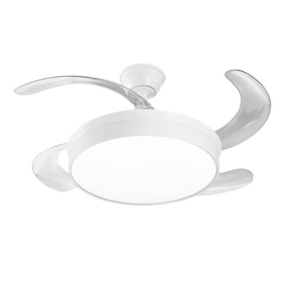 OPEN + VENTILATORE BIANCO O MARRONE D106 CM CON PALE A SCOMPARSA LED 36W LUCE CCT DIMMERABILE TELECOMANDO INCLUSO