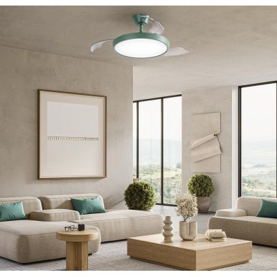 MYRA VENTILATORE D106 CM CON PALE A SCOMPARSA LED 30W CCT 3000-4000-5000K 3 COLORI TELECOMANDO INCLUSO
