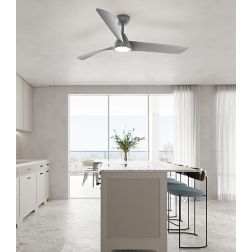 NORA VENTILATORE BIANCO O GRIGIO 3 PALE D132 CM LED 18W CCT 3000-4000-6000K TELECOMANDO INCLUSO MODERNO 2
