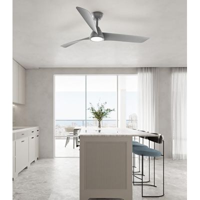 NORA VENTILATORE BIANCO O GRIGIO 3 PALE D132 CM LED 18W CCT 3000-4000-6000K TELECOMANDO INCLUSO MODERNO