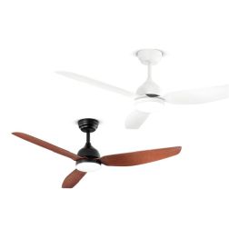 PEGASO VENTILATORE BIANCO O NERO 3 PALE D132 CM LED 18W CCT 3000-4000-6000K DIMMERABILE TELECOMANDO INCLUSO