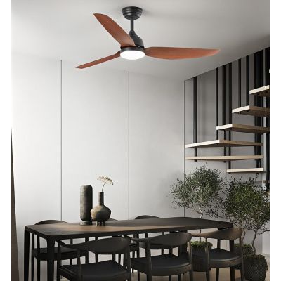 PEGASO VENTILATORE BIANCO O NERO 3 PALE D132 CM LED 18W CCT 3000-4000-6000K DIMMERABILE TELECOMANDO INCLUSO