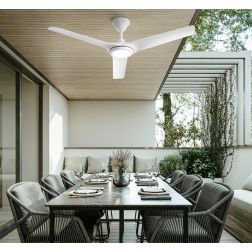 NOVA VENTILATORE BIANCO 3 PALE IP66 D142 CM LED 18W CCT 3000-4000-6000K DIMMERABILE TELECOMANDO INCLUSO
