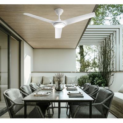 NOVA VENTILATORE BIANCO 3 PALE IP66 D142 CM LED 18W CCT 3000-4000-6000K DIMMERABILE TELECOMANDO INCLUSO