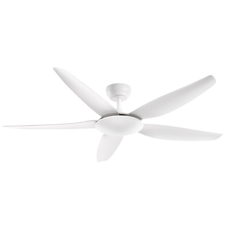 WIND VENTILATORE 5 PALE SENZA LUCE D142 CM METALLO BIANCO CON TELECOMANDO INCLUSO MODERNO