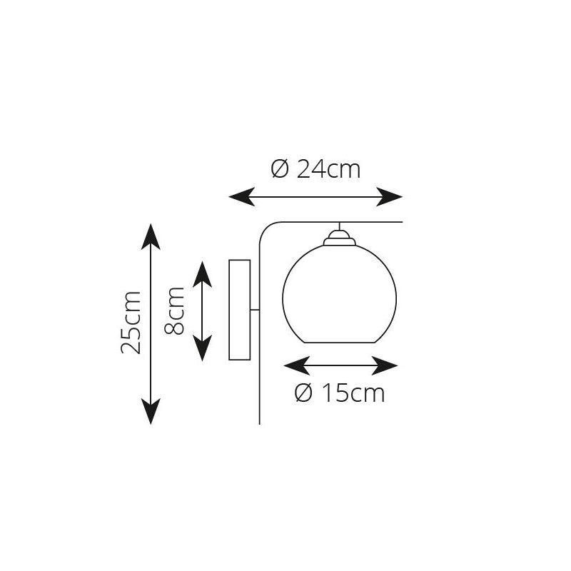 2252 LAMPADA DA PARETE CON SFERA IN TERRACOTTA BIANCA TRAFORATA D15 CM MODERNA MADE IN ITALY