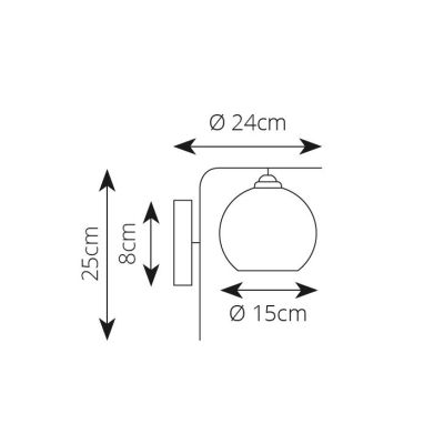 2252 LAMPADA DA PARETE CON SFERA IN TERRACOTTA BIANCA TRAFORATA D15 CM MODERNA MADE IN ITALY