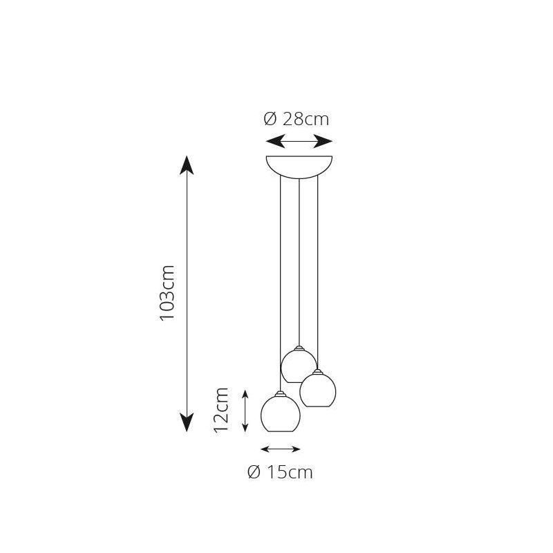 2253 SOSPENSIONE 3 LUCI BIANCA D28 CM CON SFERE IN TERRACOTTA TRAFORATA RUSTICA MADE IN ITALY