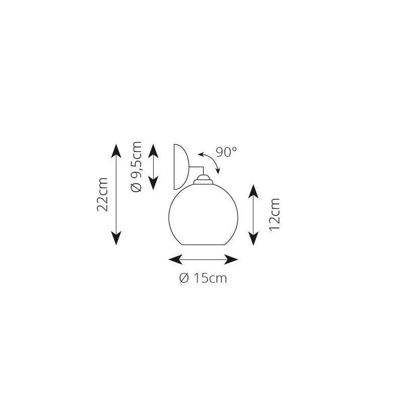 2253 PICCOLA APPLIQUE IN TERRACOTTA BIANCA TRAFORATA CON SFERA D15 CM ORIENTABILE RUSTICA MADE IN ITALY