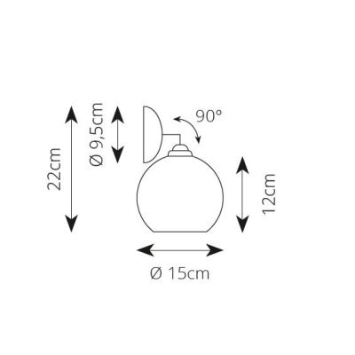 2253 PICCOLA APPLIQUE IN TERRACOTTA BIANCA TRAFORATA CON SFERA D15 CM ORIENTABILE RUSTICA MADE IN ITALY